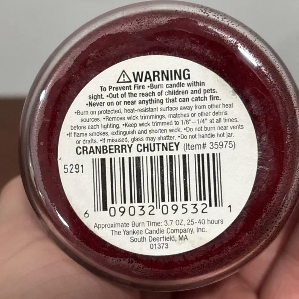 Yankee Candle Cranberry Chutney Small 3.7oz Jar New Unused - Picture 6 of 6